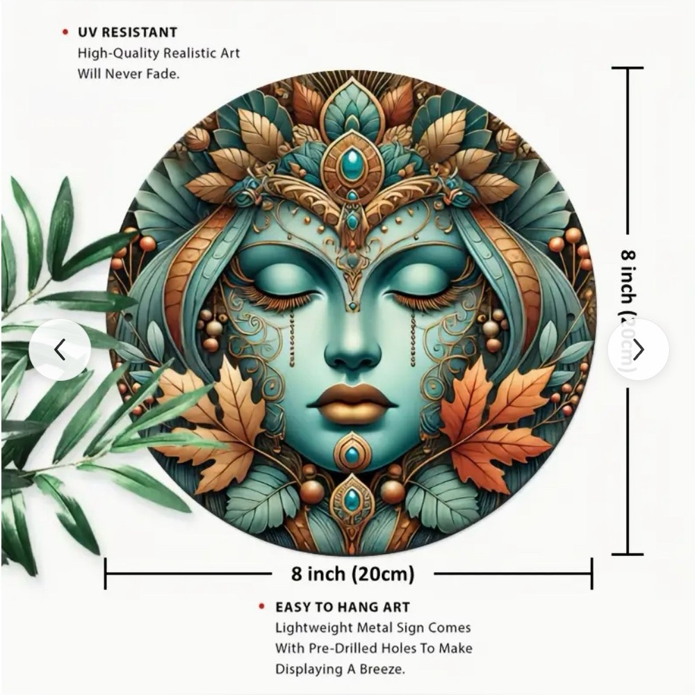 Bohemian Goddess 2D Flat Metal Wall Art New - Picture 3 of 8